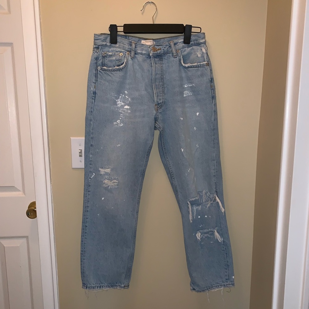 Zara jeans destroyed rippee look sz 6